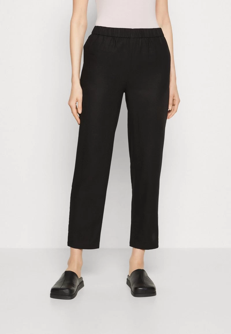 Anna Field LINEN MIX - Stoffhose - Black 1 Anna Field LINEN MIX - Stoffhose - Black