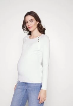 NURSING - BUTTON OPENING - Strickpullover - White