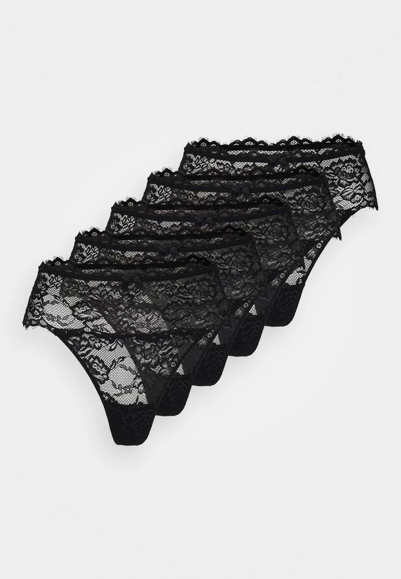 Anna Field 5PP HIGH RISE LACE THONG - String - Black 4 Anna Field 5PP HIGH RISE LACE THONG - String - Black – Bild 4