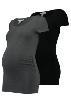 2 PACK - T-Shirt Basic - Dark Gray/black