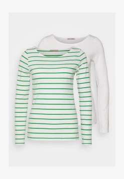 Anna Field 2 PACK - Langarmshirt - White/green -Anna Field 6aa0aa3b9ccd4732866c62789425ac08