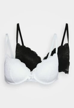 Anna Field 2 PACK LACE T SHIRT BRA - Bügel BH - White/black -Anna Field 6c6adf22afc949c0b3b387fdf870ca23