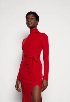 Anna Field ROLLKRAGEN RIPP MINI STRICKKLEID MIT GÜRTEL - Strickkleid - Red -Anna Field 71b57cf9ce54411882918bef331aba09