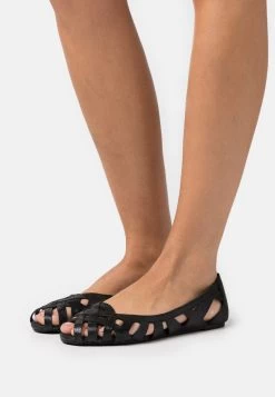 Anna Field LEATHER - Peeptoe Ballerina - Black