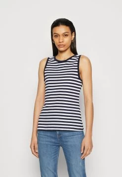Anna Field Top - Dark Blue/white