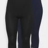 2 PACK - Leggings - Hosen - Black/dark Blue