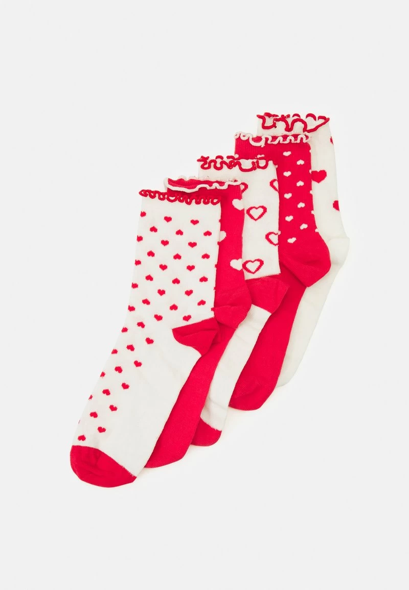 Anna Field 5 PACK - Socken - White/red 1 Anna Field 5 PACK - Socken - White/red